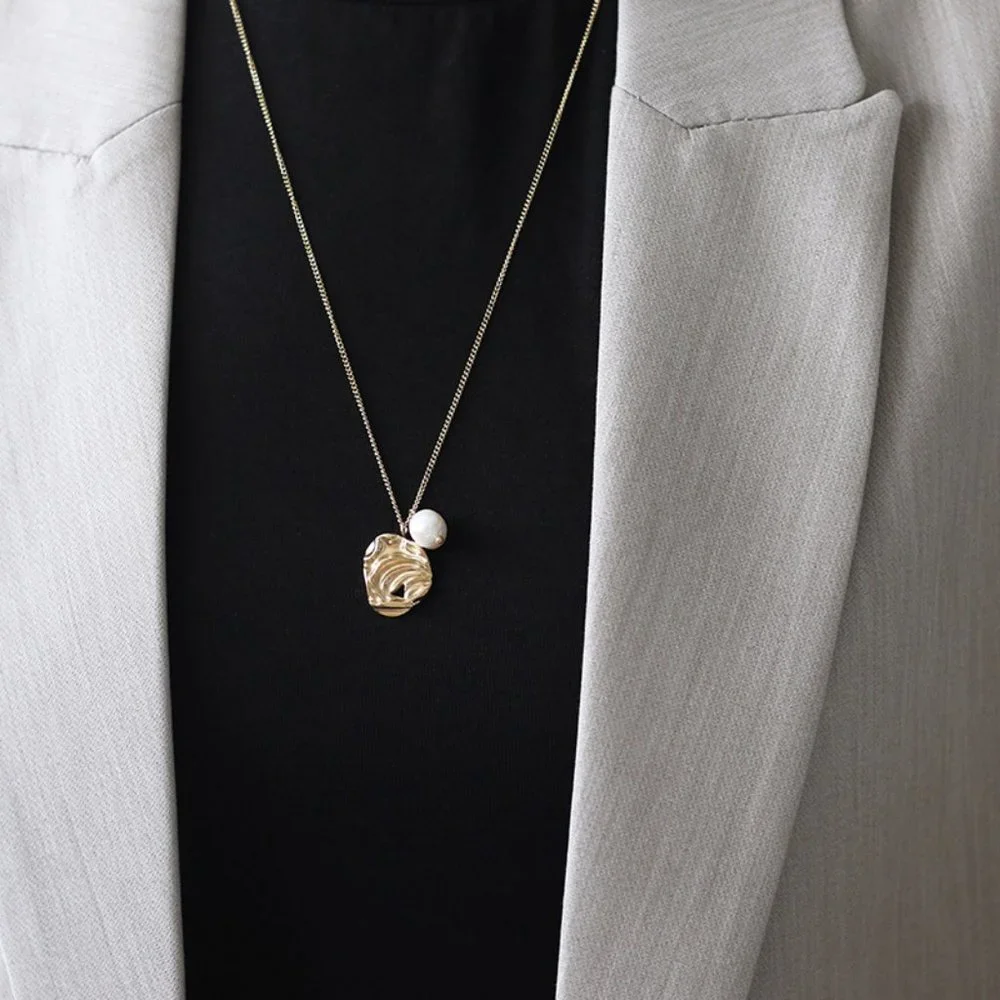 NEW 18K Gold Plated Rose Flower Fresh  Water Pearl Necklace - Picture 3 of 9